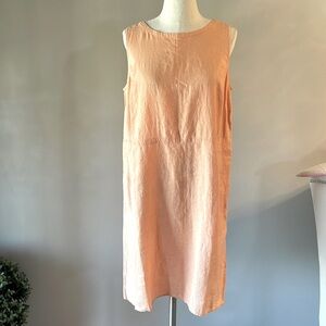 J.JILL Love Linen shift LINEN dress sleeveless over the head / pockets relaxed M